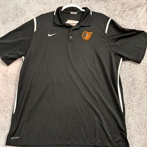 Nike Baltimore Orioles Dri-FIT Polo Shirt Mens XL Black Short Sleeve 658085-012